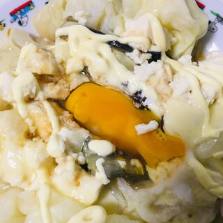 ナスと豆腐キャベツの卵落とし